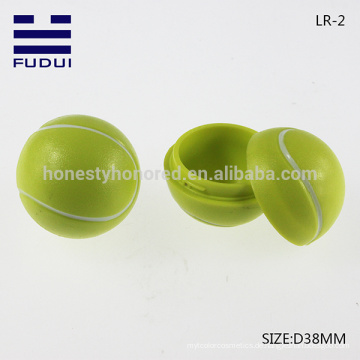 NEU!! Großhandel Promotion 38mm ABS winzigen Tennis Ball Form Lippenbalsam Container